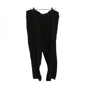 Eileen Fisher Black Silk Pants Lightweight Waist Tie Zippered Jogger Style